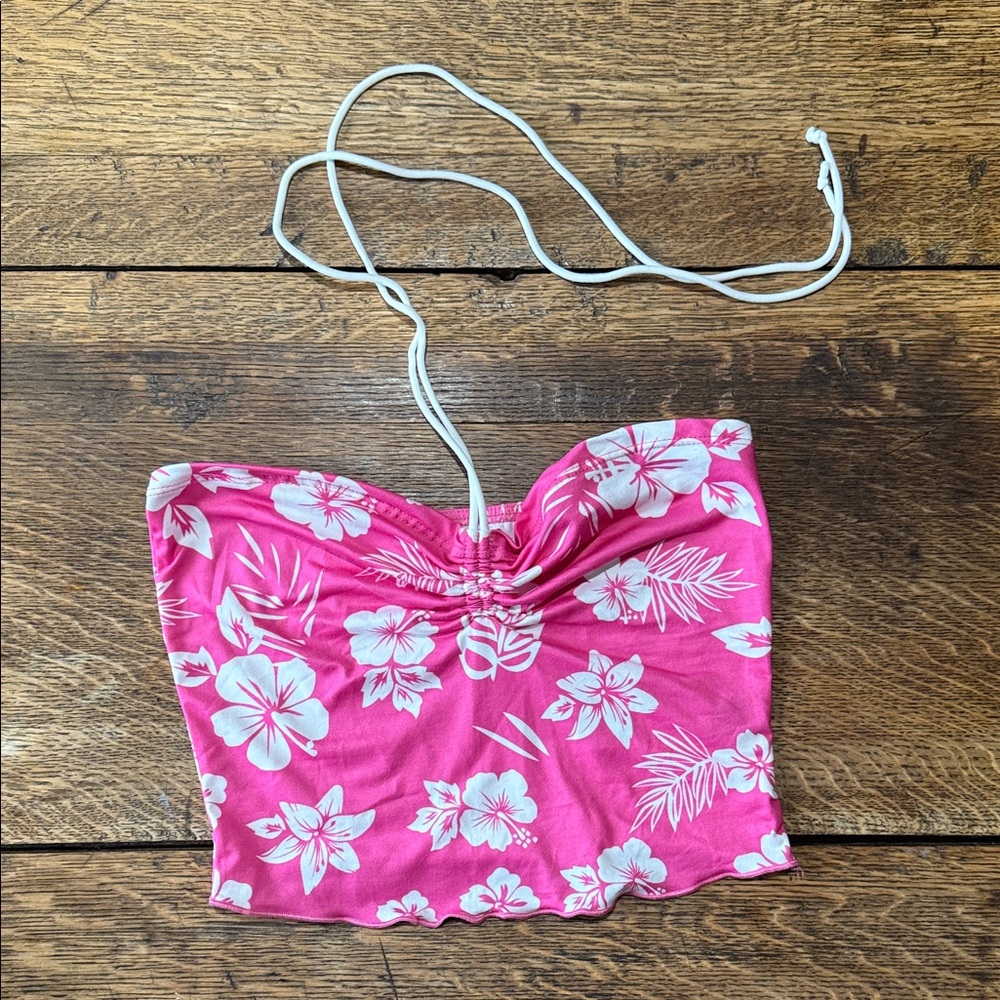 SHEIN Pink Floral Crop Top